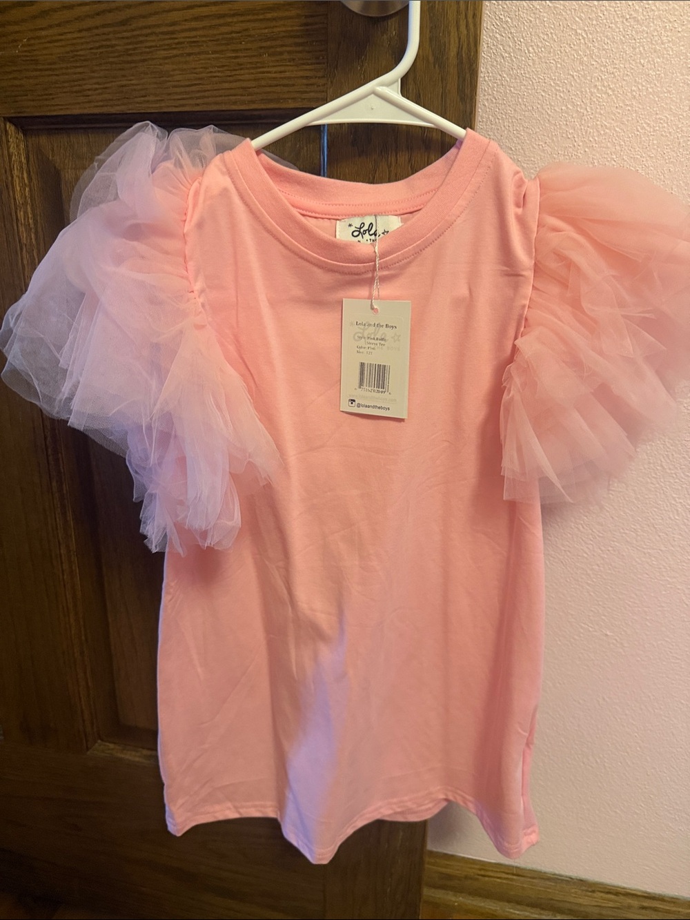 Lola + The Boys Pink Puff Sleeve Tee